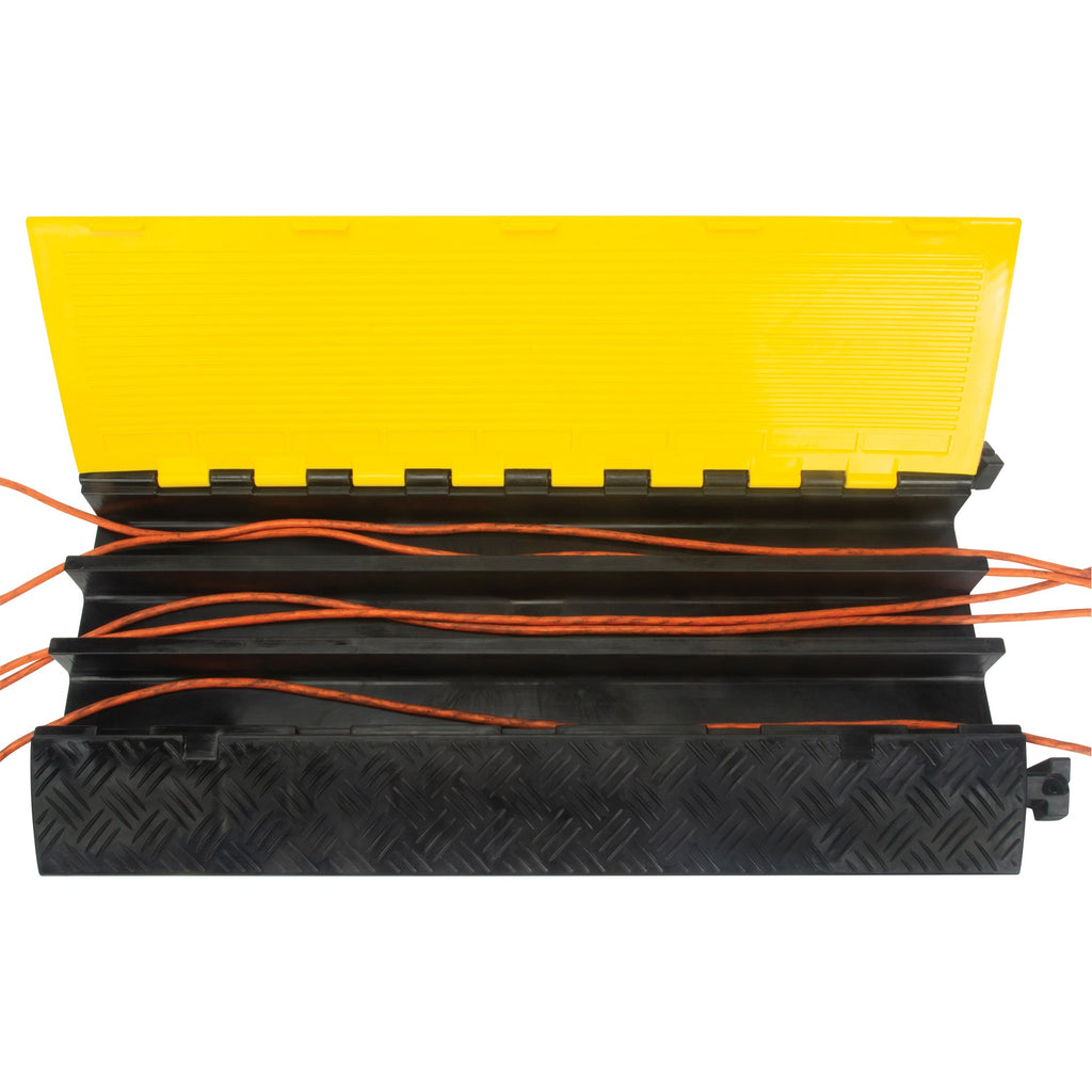 Polyurethane Cable Protector, 3 Channels, 35.43" L x 19.69" W x 3" H