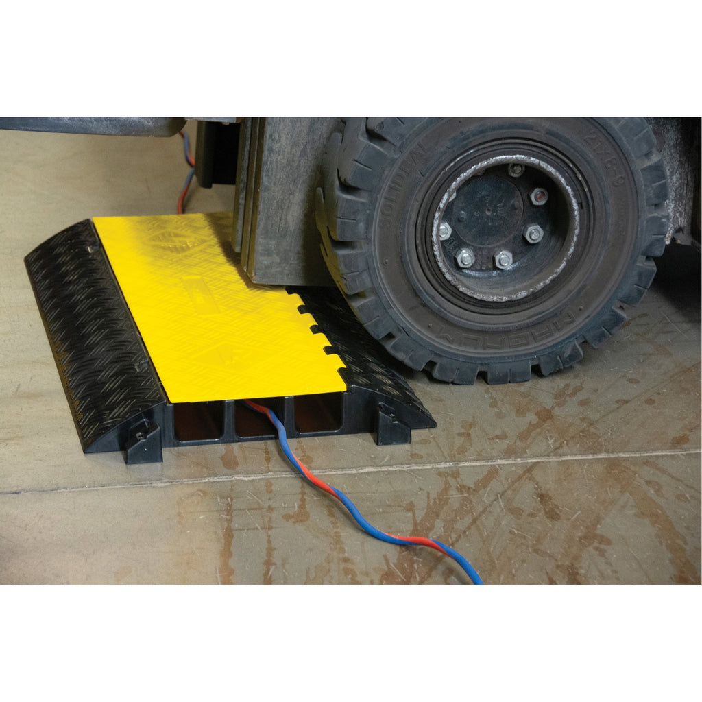 Polyurethane Cable Protector, 3 Channels, 35.43" L x 19.69" W x 3" H