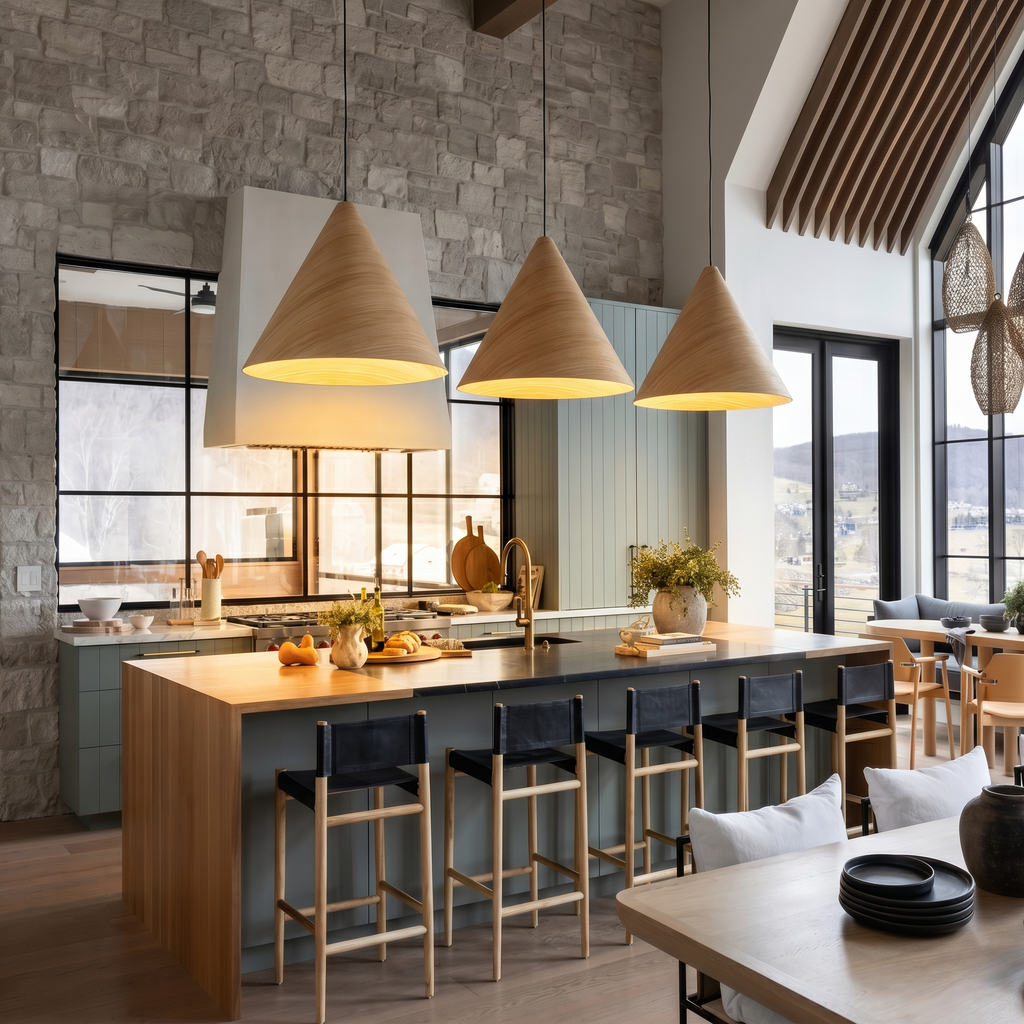 SOLIS Large Scandinavian Wood Pendant Light – Statement Cone Design (Limited Edition)