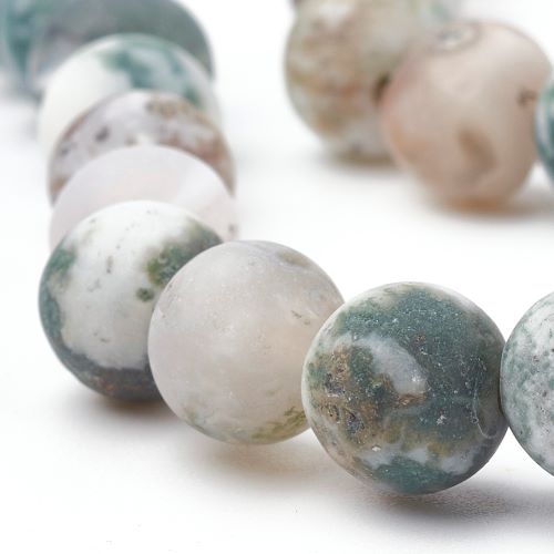 Green Tree Frosted Gemstone Bead