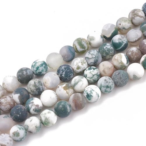 Green Tree Frosted Gemstone Bead