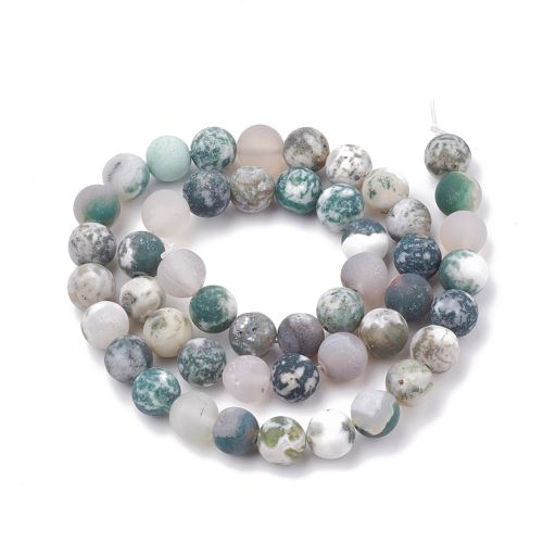 Green Tree Frosted Gemstone Bead