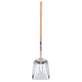 Scoop Shovel, Wood, Aluminum Blade, Straight Handle, 45-3/4" Length
