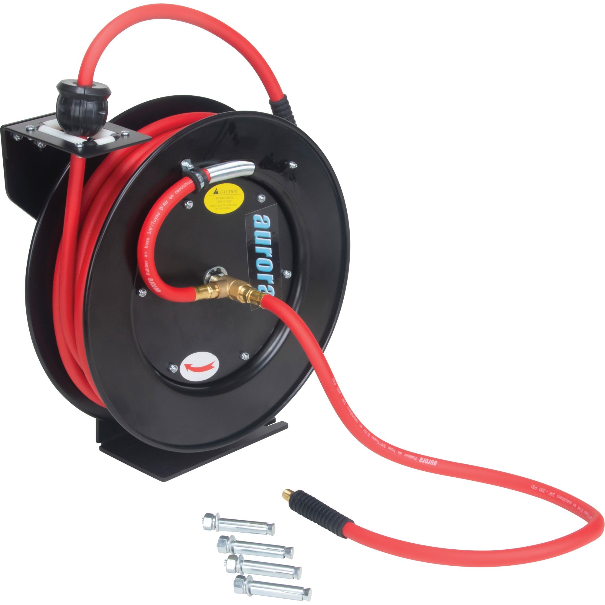 Hose Reel, Air/Water, 1/2" x 50', Single Hose, 300 psi