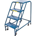 Rolling Step Ladder, 4 Steps, 18" Step Width, 37" Platform Height, Steel