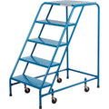 Rolling Step Ladder, 5 Steps, 18" Step Width, 46" Platform Height, Steel