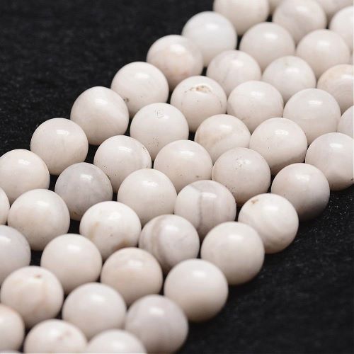 White Crazy Lace Agate Gemstone Bead