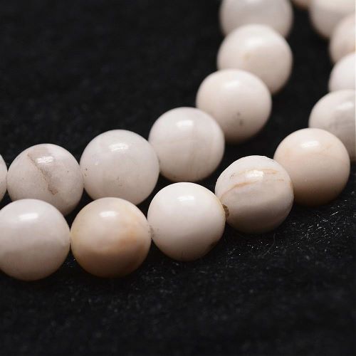 White Crazy Lace Agate Gemstone Bead