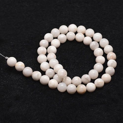 White Crazy Lace Agate Gemstone Bead