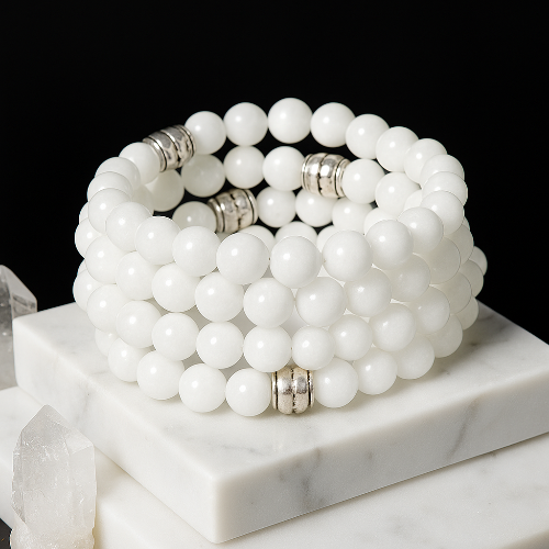 White Jade Gemstone Bracelet