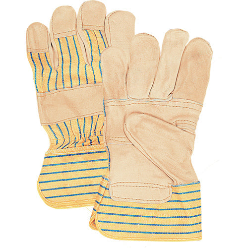 Fitters Patch Palm Gloves, Large, Grain Cowhide Palm, Cotton Inner Lining
