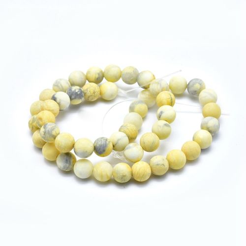 Howlite Yellow Frosted Gemstone Beads