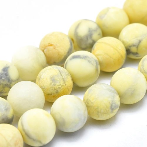 Howlite Yellow Frosted Gemstone Beads